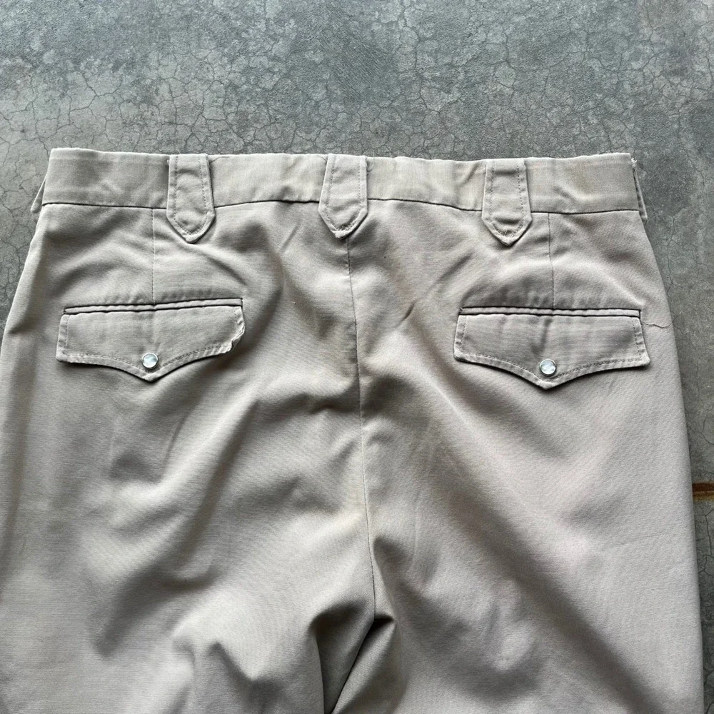 Vintage Mesquite Niver Western Wear Pants Tan WideLeg Workwear Made in USA 32x26